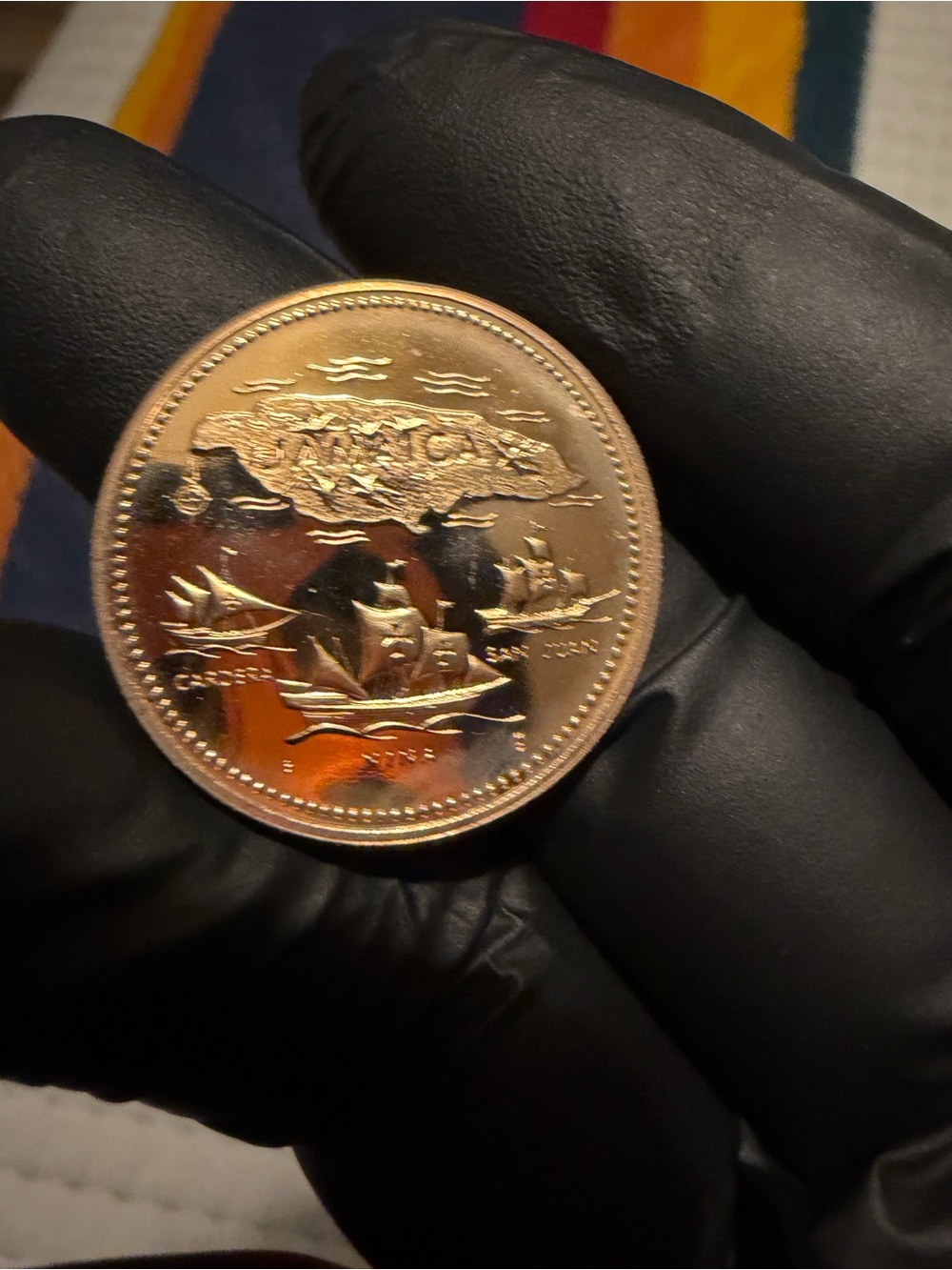 1972 Jamaica independence $20 gold coin 14K 15.75g Mint State.